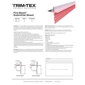 Preview of Fire Bead Submittal Sheet